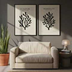Minimalist Nature Silhouette Poster – Clean Bedroom Office Wall Art