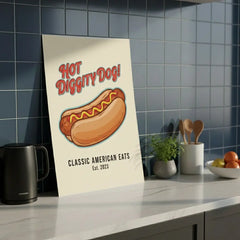 Vintage Fast Food Illustration Poster – Retro Kitchen Dining Room Wall Art