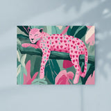 Pink Heart Leopard Jungle Poster – Bold Bedroom Kids Room Wall Art
