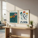 Modern Botanical Flora Art Poster – Bedroom Living Room Wall Art