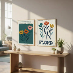 Modern Botanical Flora Art Poster – Bedroom Living Room Wall Art