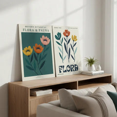 Modern Botanical Flora Art Poster – Bedroom Living Room Wall Art