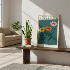 Modern Botanical Flora Art Poster – Bedroom Living Room Wall Art