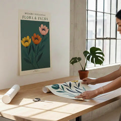 Modern Botanical Flora Art Poster – Bedroom Living Room Wall Art