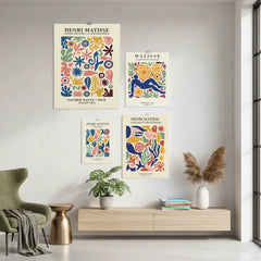 Matisse Cut-Out Inspired Abstract Art Poster – Colorful Bedroom Living Room Wall Art