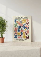 Matisse Cut-Out Inspired Abstract Art Poster – Colorful Bedroom Living Room Wall Art