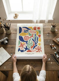 Matisse Cut-Out Inspired Abstract Art Poster – Colorful Bedroom Living Room Wall Art