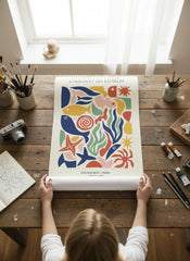 Matisse Cut-Out Inspired Abstract Art Poster – Colorful Bedroom Living Room Wall Art
