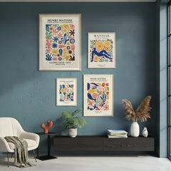 Matisse Cut-Out Inspired Abstract Art Poster – Colorful Bedroom Living Room Wall Art