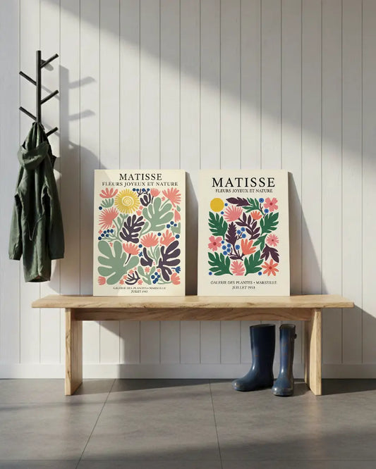 Matisse Inspired Joyful Floral Art Poster – Colorful Bedroom Living Room Wall Art