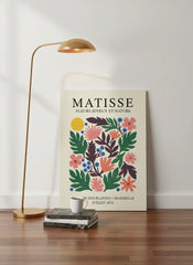 Matisse Inspired Joyful Floral Art Poster – Colorful Bedroom Living Room Wall Art