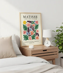 Matisse Inspired Joyful Floral Art Poster – Colorful Bedroom Living Room Wall Art