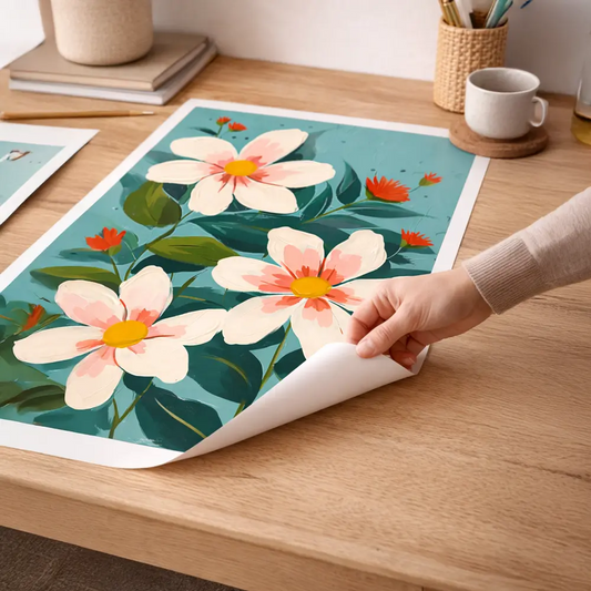 Vibrant Turquoise Garden Bloom Poster