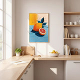 Vibrant Citrus and Grapefruit Still Life Poster – Kitchen Dining Room Wall Art