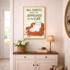 Funny Approved by the Cat Boss Cat Poster Set – Bedroom Office Wall Art