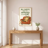 Funny Approved by the Cat Boss Cat Poster Set – Bedroom Office Wall Art