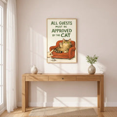 Funny Approved by the Cat Boss Cat Poster Set – Bedroom Office Wall Art