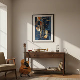 Abstract Geometric Saxophone Jazz Art Poster – Bedroom Living Room Wall Art