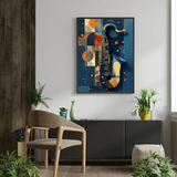 Abstract Geometric Saxophone Jazz Art Poster – Bedroom Living Room Wall Art