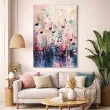 Abstract Musical Notes and Rhythm Splatter Poster – Bedroom Living Room Wall Art