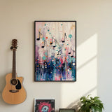Abstract Musical Notes and Rhythm Splatter Poster – Bedroom Living Room Wall Art