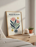 Abstract Bohemian Blooms Art Poster – Colorful Bedroom Living Room Wall Art