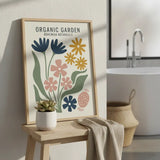 Abstract Bohemian Blooms Art Poster – Colorful Bedroom Living Room Wall Art