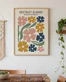 Abstract Bohemian Blooms Art Poster – Colorful Bedroom Living Room Wall Art