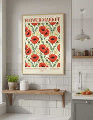 Vintage Flower Market Botanical Poster Set – Bedroom Living Room Wall Art