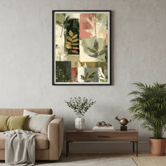 Earth Tone Abstract Floral Poster – Neutral Bedroom Living Room Wall Art