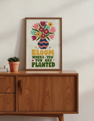 Retro Floral Inspirational Quote Poster Set – Bedroom Kids Room Wall Art