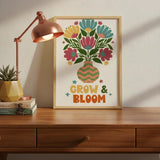 Retro Floral Inspirational Quote Poster Set – Bedroom Kids Room Wall Art