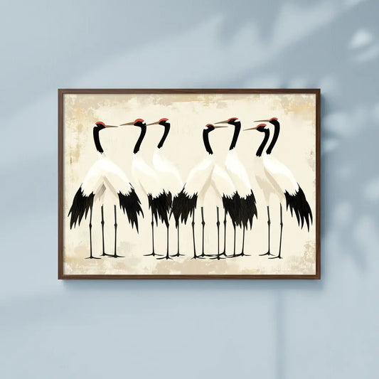 Minimalist Crane Illustration Poster