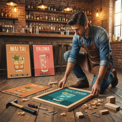 Vintage Cocktail Recipe Illustration Poster Set – Kitchen Dining Room Wall Art