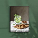 Elegant Wine and Spirits Still Life Oil Poster Set – Kitchen Dining Room Wall Art