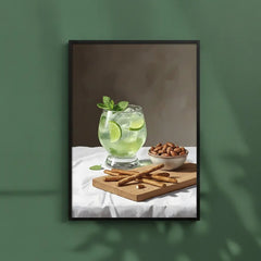 Elegant Wine and Spirits Still Life Oil Poster Set – Kitchen Dining Room Wall Art