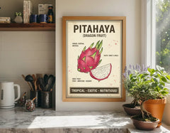 Exotic Tropical Fruit Botanical Illustration Poster Set – Kitchen Dining Room Wall Art