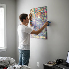 Psychedelic Cosmic Animal Characters Abstract Art Poster – Bedroom Living Room Wall Art