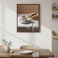 Cozy Coffee and Pastry Still Life Art Poster