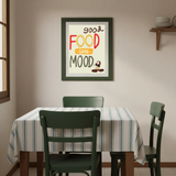 Good Food Good Mood Cute Kitchen Quote Art Poster – Dining Room Wall Art