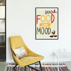 Good Food Good Mood Cute Kitchen Quote Art Poster