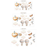 Hot Air Balloon Wall Sticker Set – Dreamy Clouds & Birds Decal