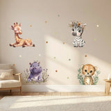 Cute Safari Animals Wall Sticker Set – Kids Room Nursery Removable Decal