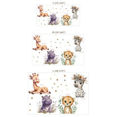 Cute Safari Animals Wall Sticker Set – Kids Room Nursery Removable Decal