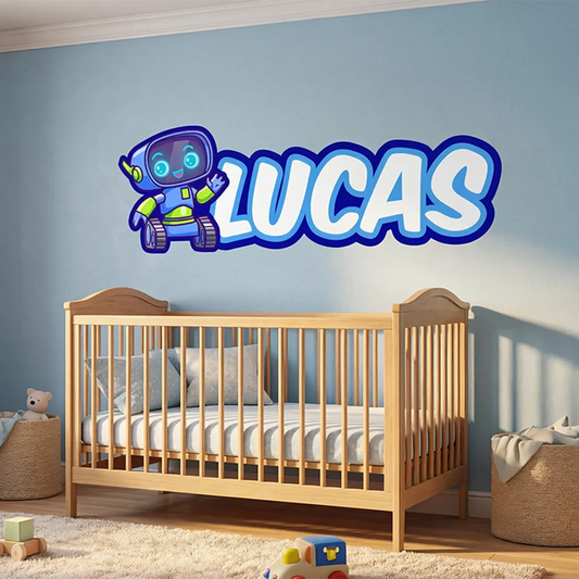 Personalized Robot Name Wall Decal