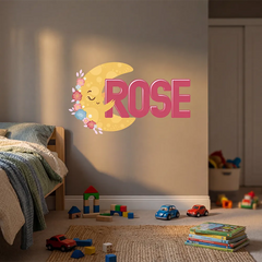 Personalized Moon Wall Decal – Kids Room Nursery Removable Sticker