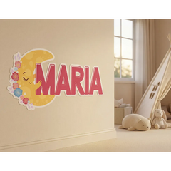 Personalized Moon Wall Decal – Kids Room Nursery Removable Sticker