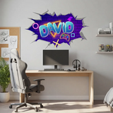 Custom Gamer Name Wall Decal – Boys Room Gaming Room Personalized Sticker