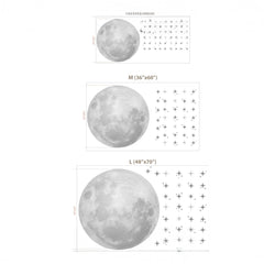 Giant Full Moon and Stars Wall Sticker – Bedroom Teen Room Removable Decal