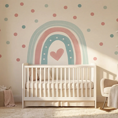 Pastel Rainbow Wall Decal Set – Nursery Kids Room Removable Sticker